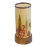 Lampe scandinave en bois et resine decor floral 1960