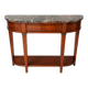 Console demi-lune style Directoire/Louis XVI en merisier et marbre