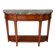 Console demi-lune style Directoire/Louis XVI en merisier et marbre