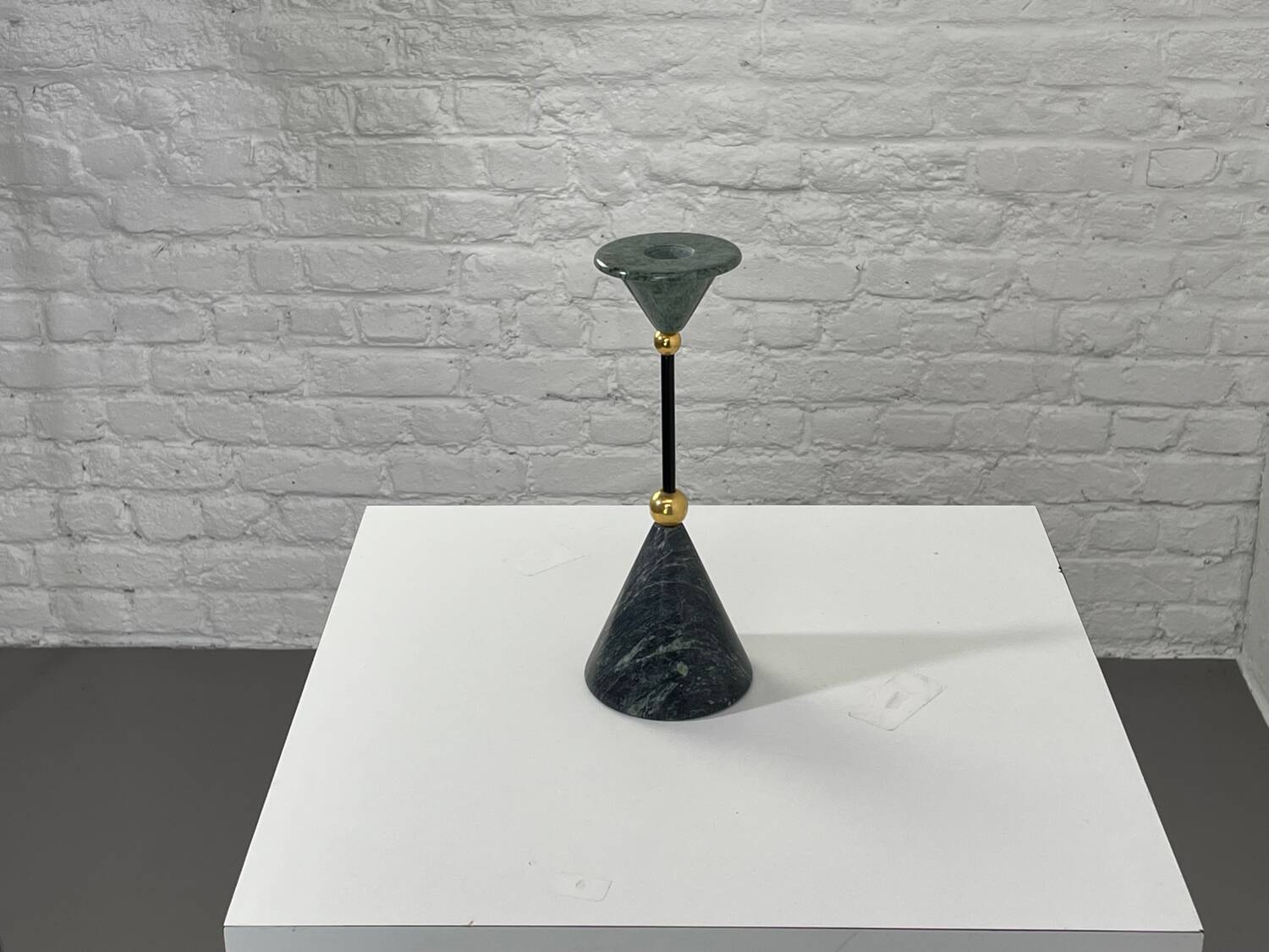 Vintage marble and brass candle holder