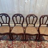 Set of 4 Louis Philippe caned chairs