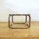 70 sofa end in smoked glass and aluminum base