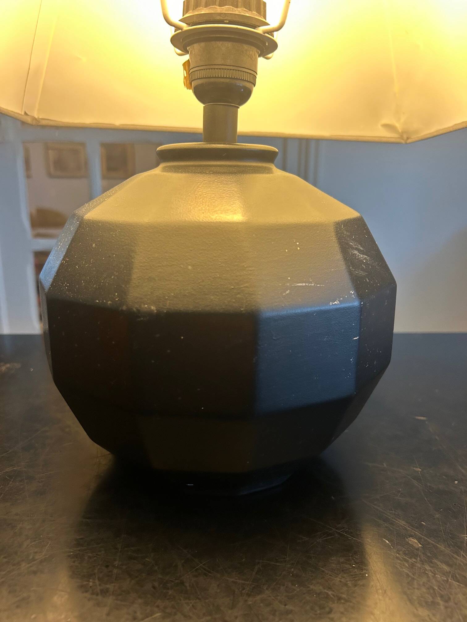 black ceramic lamp from the 80s