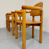 Set of 6 solid pine chairs in Scandinavian design by Reiner Daumiller vintage