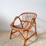 Children's rattan basket armchair