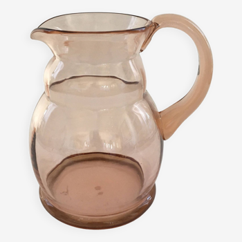 Rosé glass pitcher