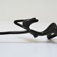Sculptural candlestick anthropomorphic bronze blackened with woman's figure 70s