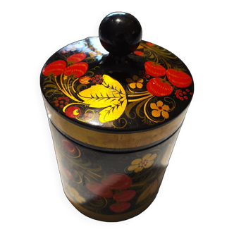 Russian khokhloma lacquered wooden box