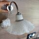 Vintage silver metal wall light and perpex corolla