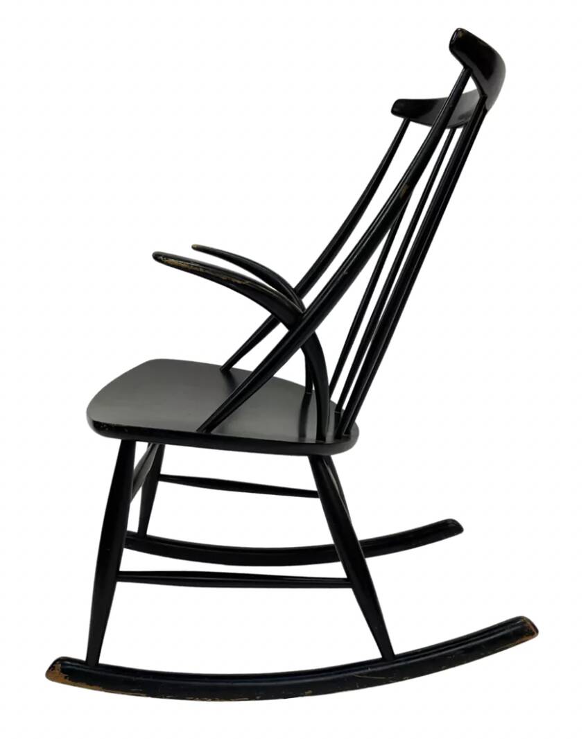 Fauteuil à bascule vintage Illum Wikkelso design danois