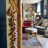 Italian mirror from the Napoleon III period in painted and gilded wood