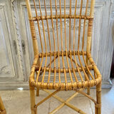 Set of four rattan chairs