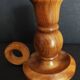 Vintage olive wood hand candle holder Oliv art made in Spain