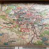 Old School Map School PARIS & Surrounding Areas Numbers 24 & 24bis Vintage