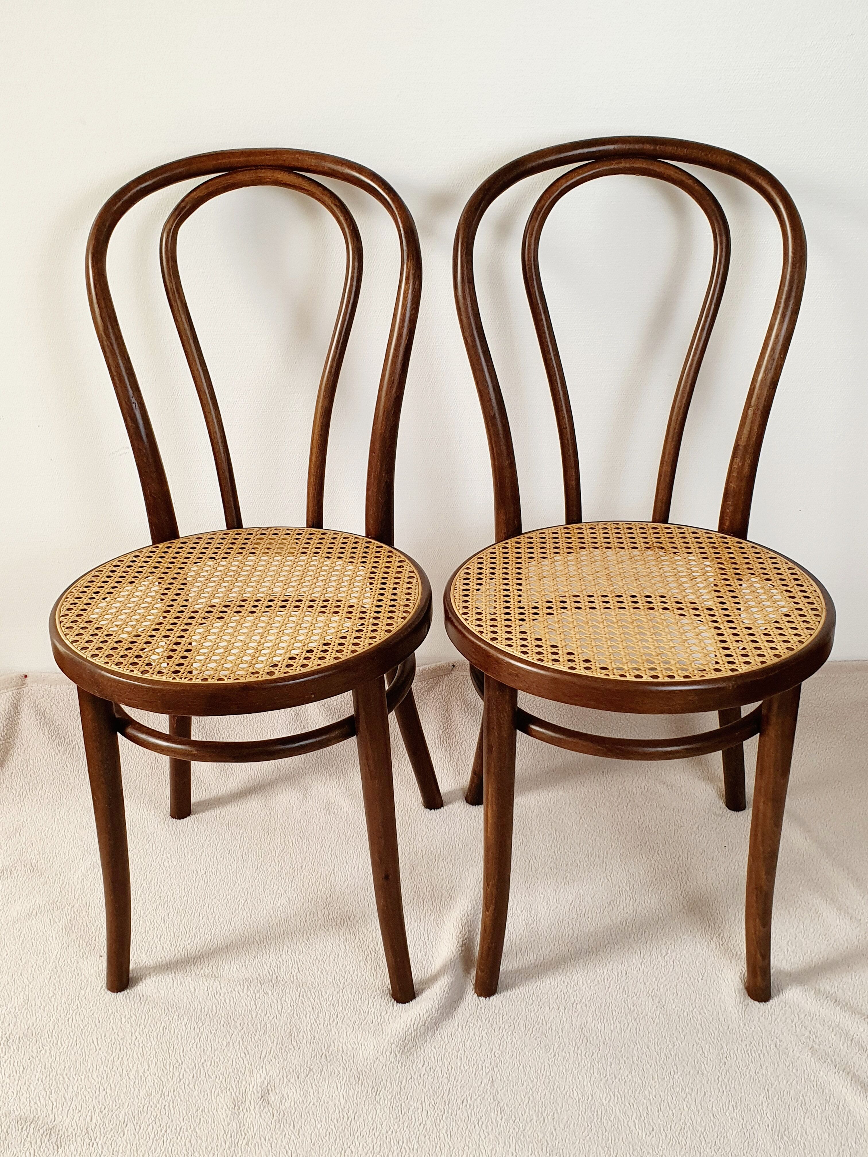 Pair of chairs canned Thonet ZPM Radomsko