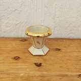 2 beige and gold Limoges egg cups