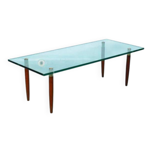 table basse vintage verre