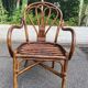 Fauteuil en rotin vintage / bambou teinté — Style Boho 70s