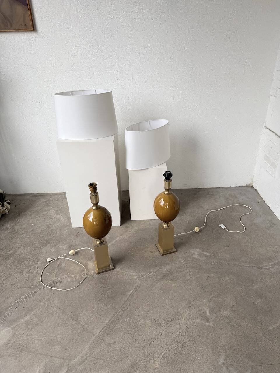 Pair of Philippe Barbier table lamps from the 70s