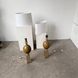 Paire de lampes de table Philippe Barbier années 70