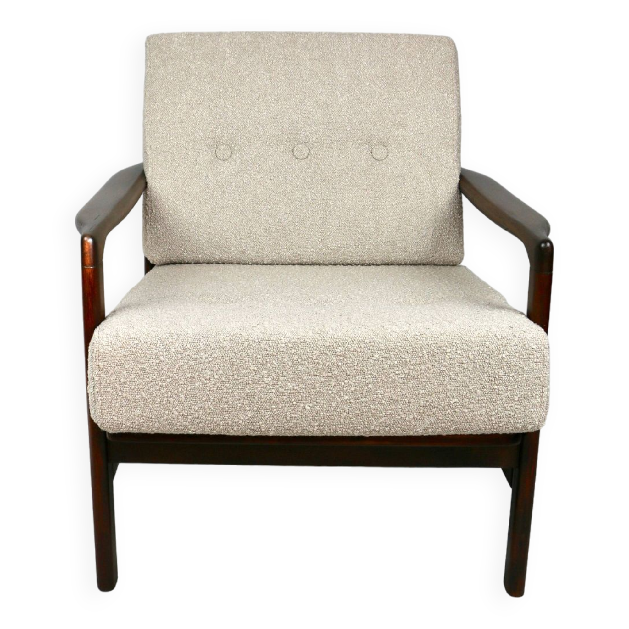 Beige boucle Lounge Chair by Z. Baczyk, 1970s