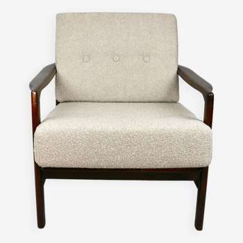 Beige boucle Lounge Chair by Z. Baczyk, 1970s