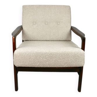 Beige boucle Lounge Chair by Z. Baczyk, 1970s