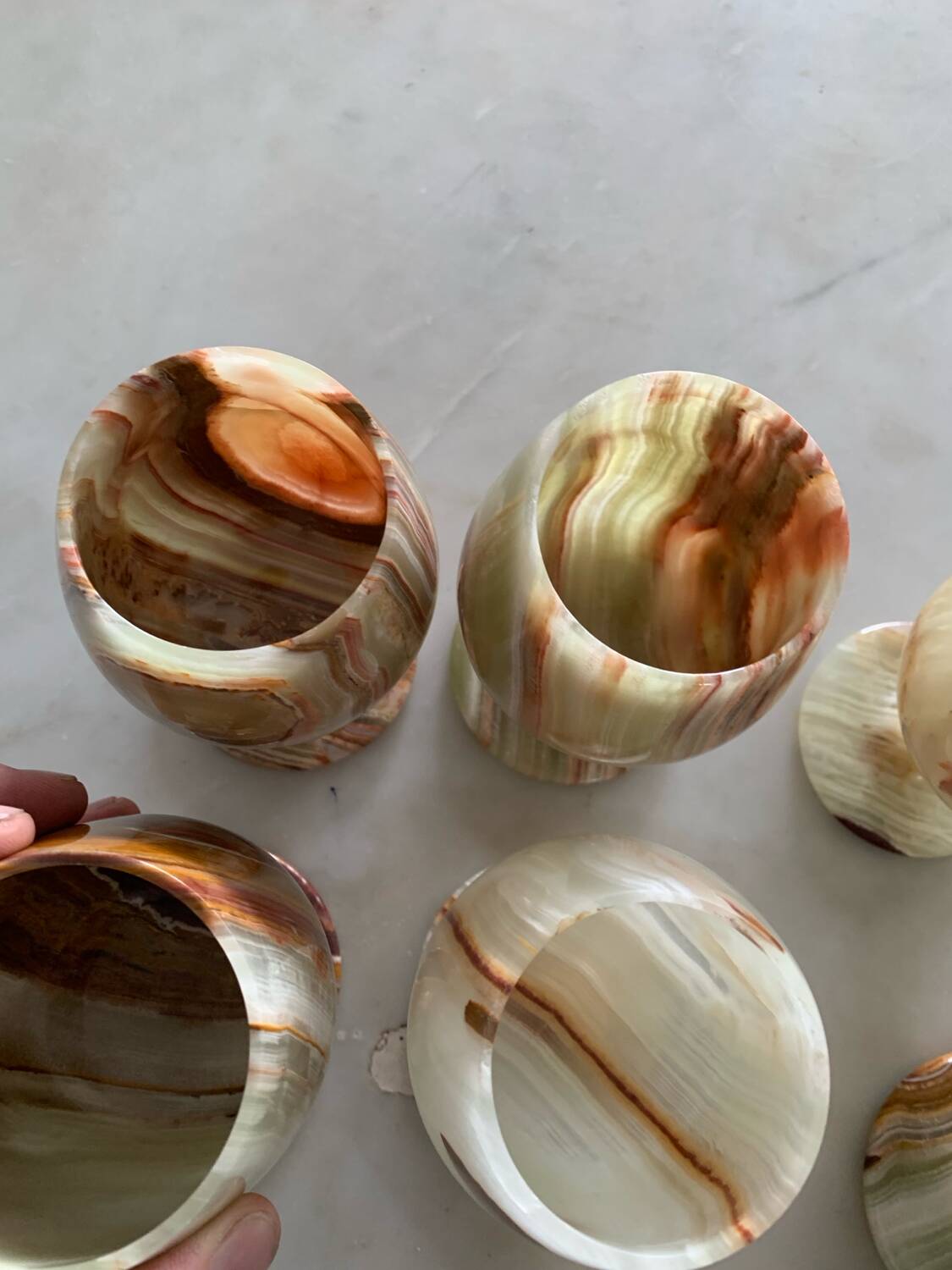 Vintage Onyx Glass Lot Circa 1970