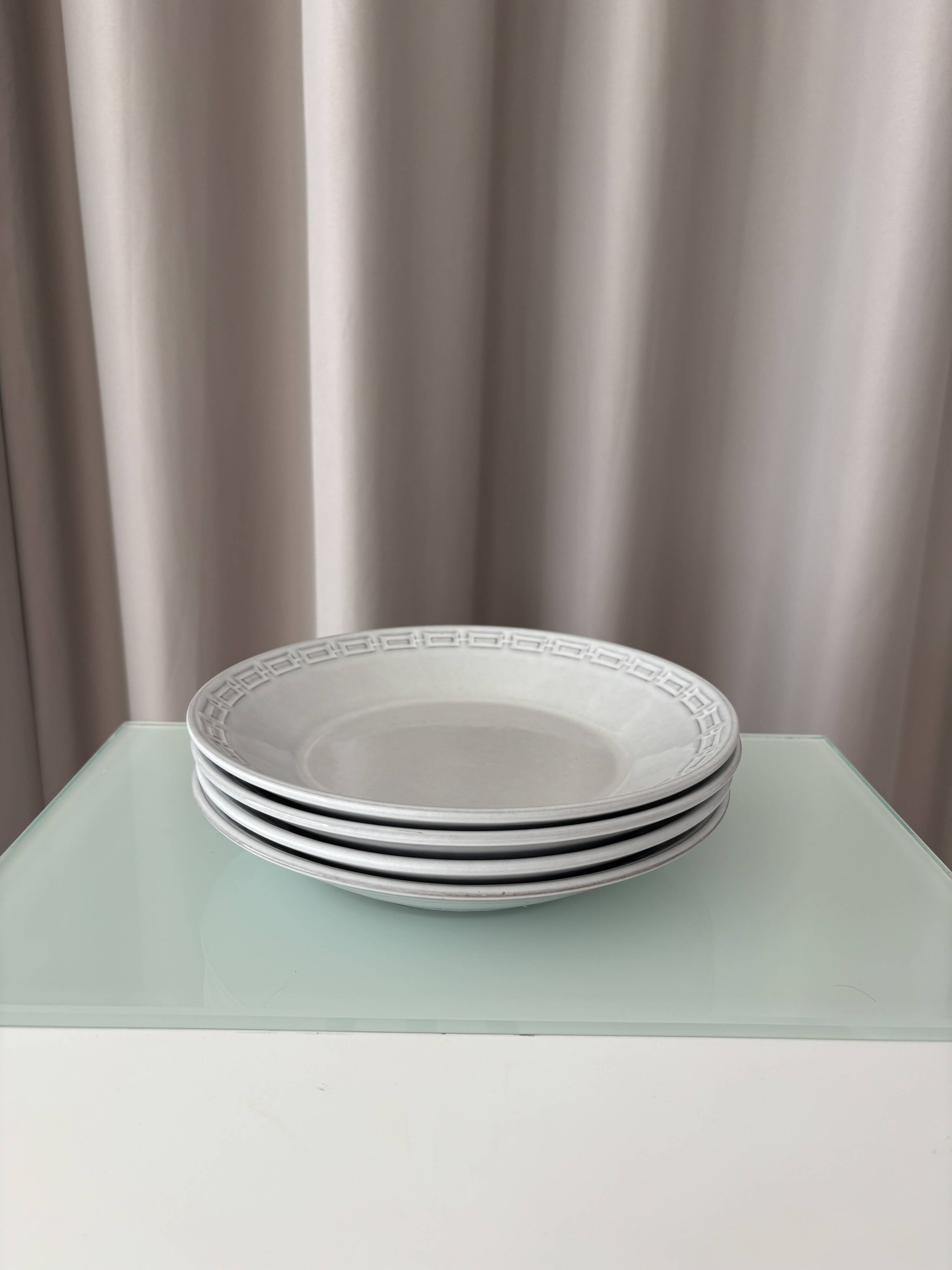 Ensemble de 4 assiettes à soupe en grès Ceramano Allemagne | Moderne du milieu du siècle
