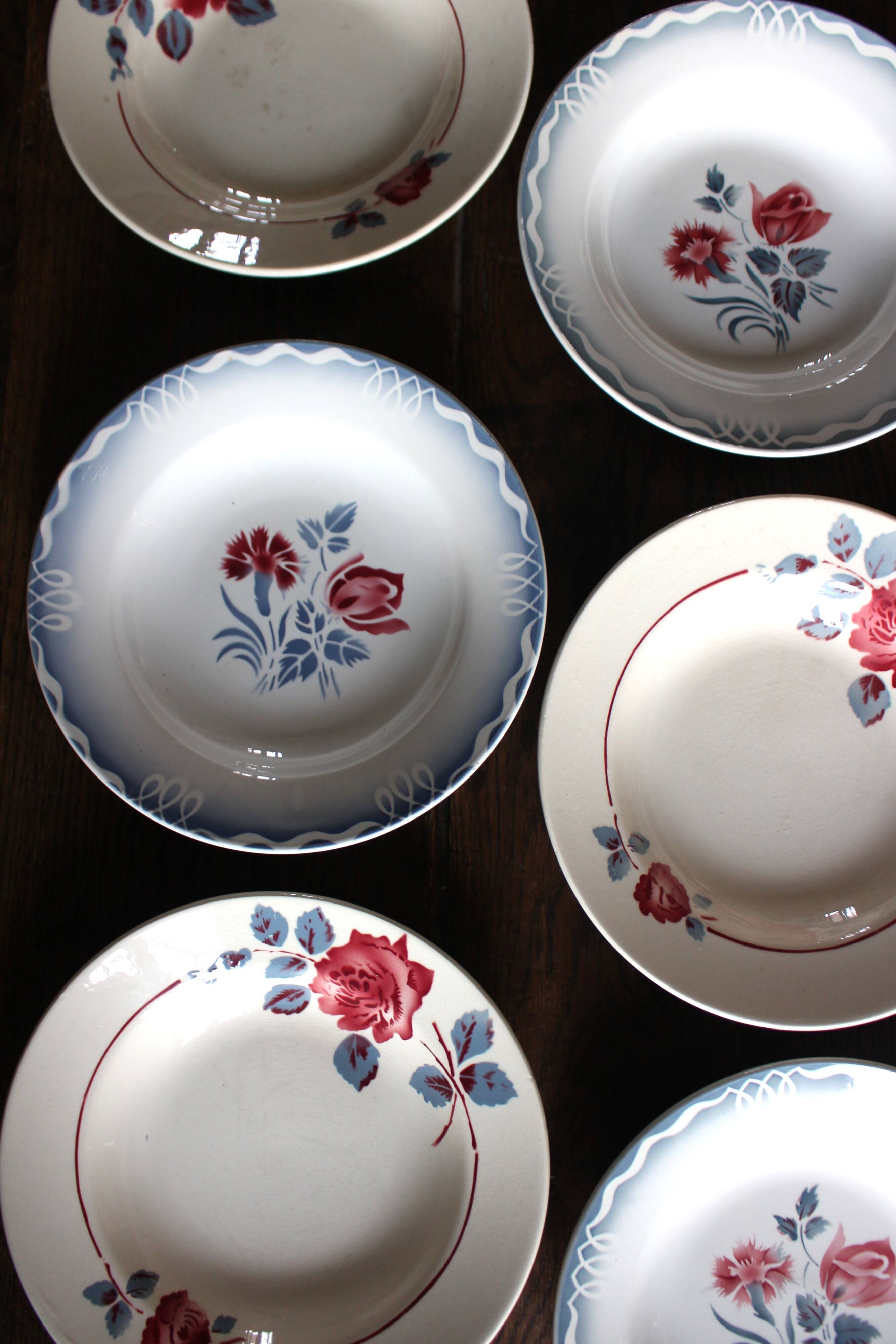 6 Art Deco deep plates Marinette Juliette Digoin Sarreguemines