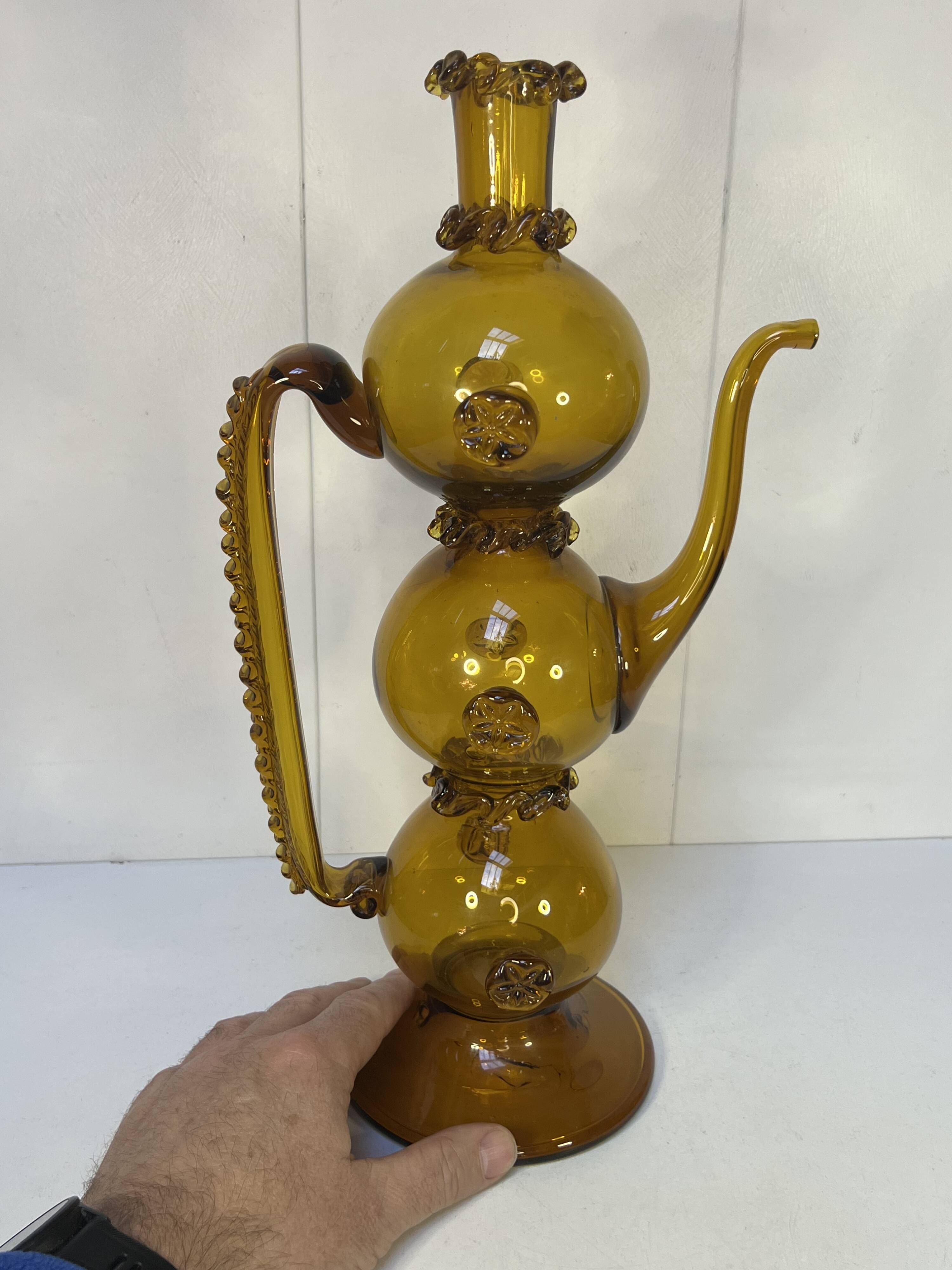 Large 20th century blown glass bottle