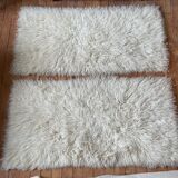 2 vintage flokati carpets