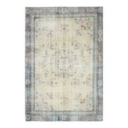 Vintage Turkish Hand-Knotted Wool Cotton Beige Area Rug 230x340
