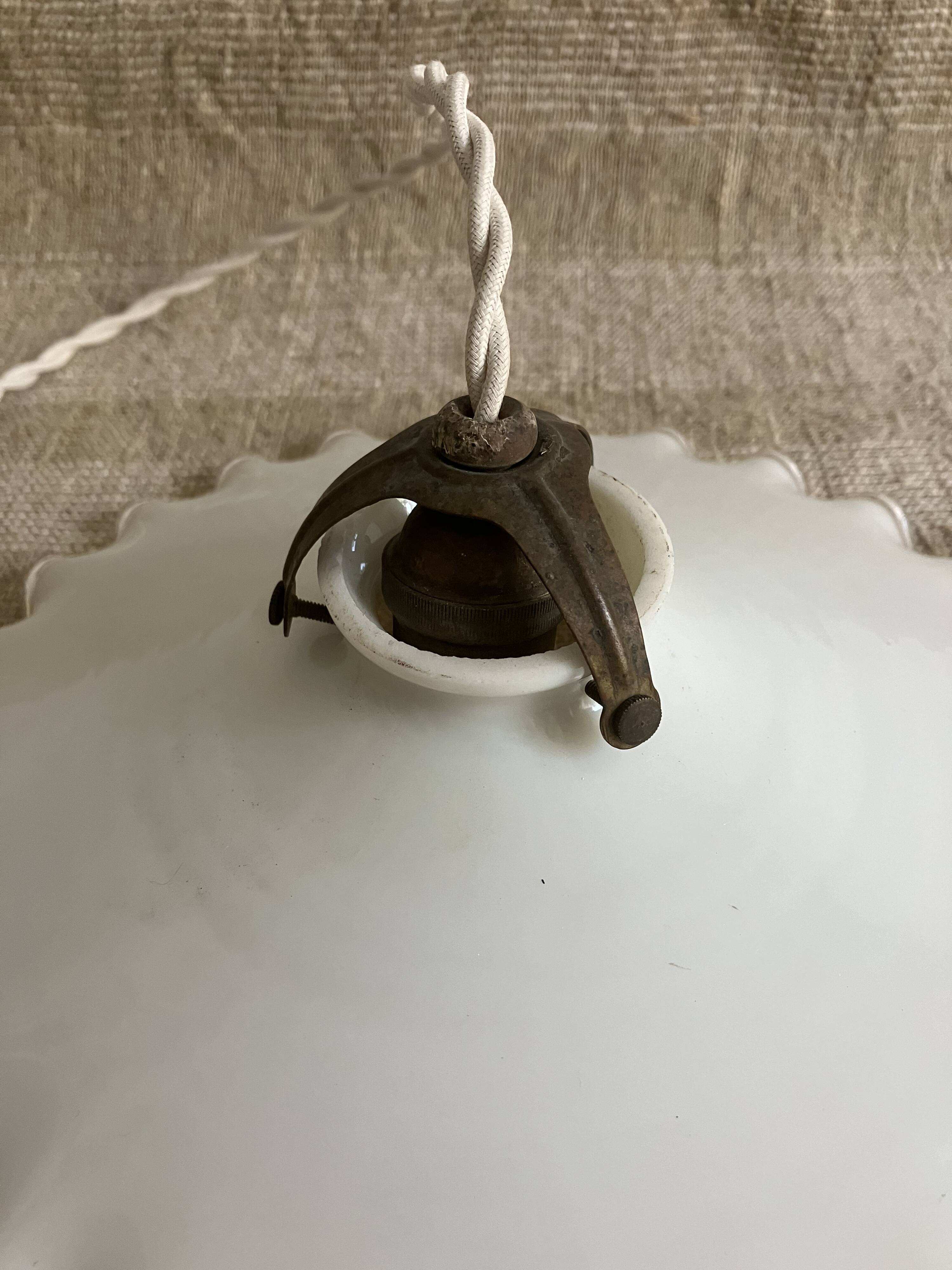 Opaline pendant light, vintage lighting
