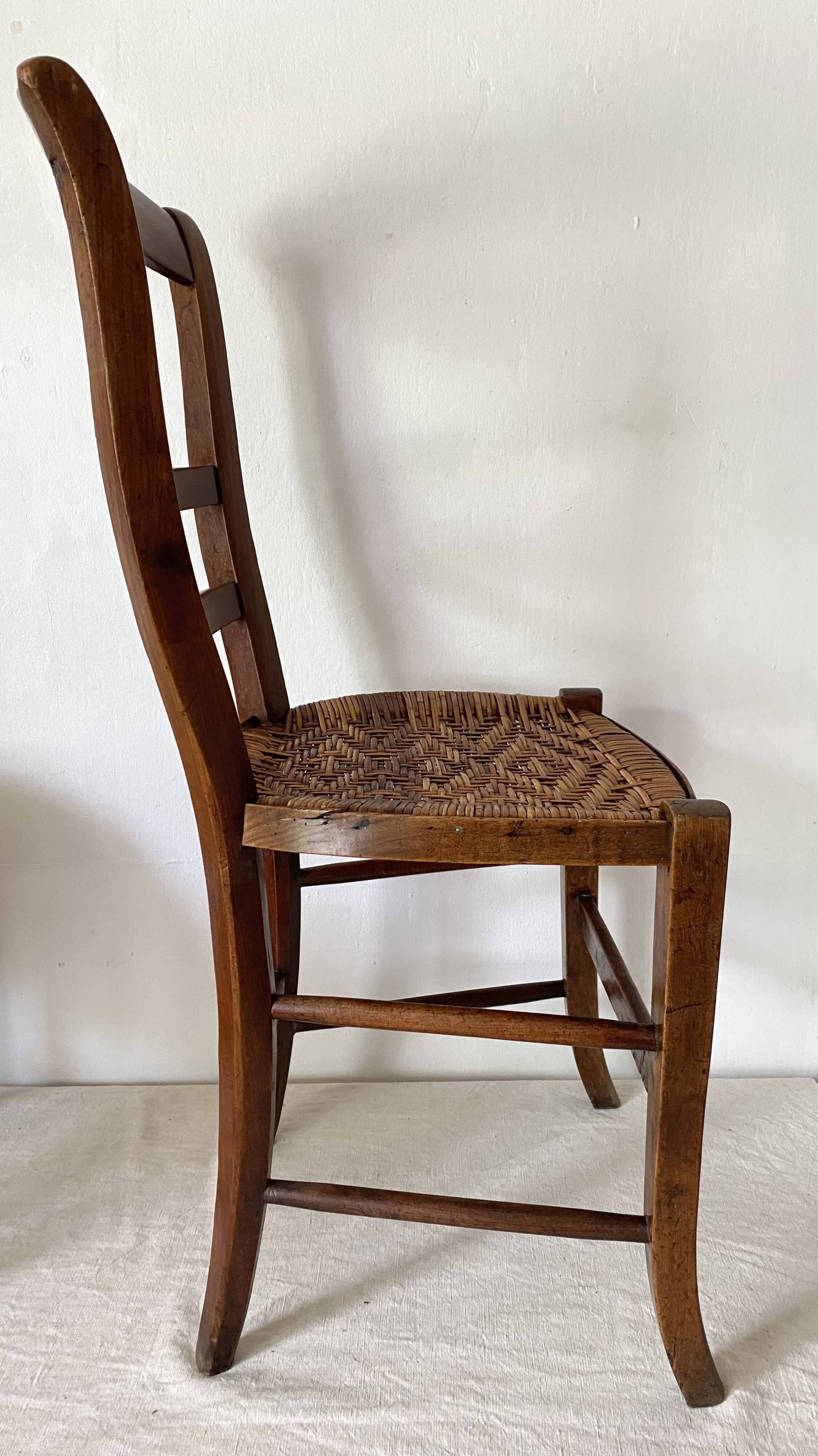 Rattan cane wooden chair