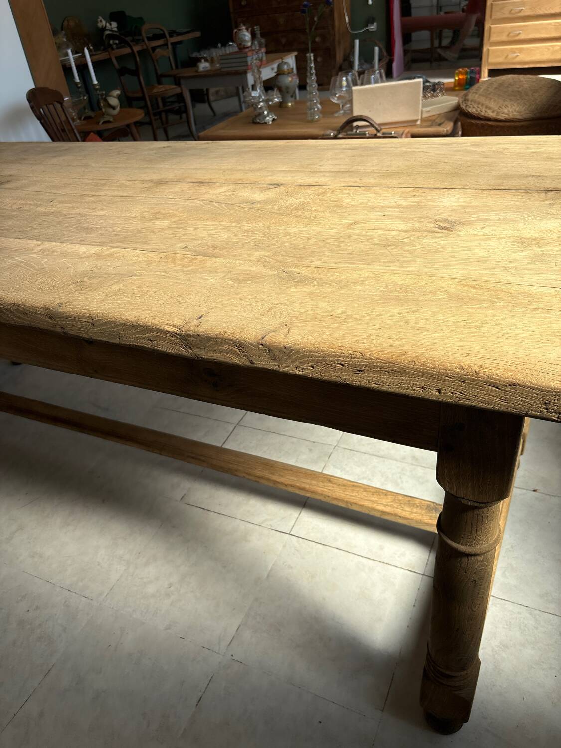 Table de ferme en chêne massif aerogommé