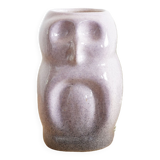 Owl vase in glazed ceramic