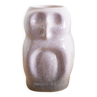 Owl vase in glazed ceramic