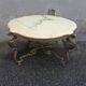 Table basse vintage bronze et marbre