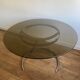 Round table vintage smoked glass 1970