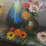 Pair of paintings of flowers