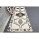 1970s Vintage Turkish Hand-Knotted Wool Cotton White Runner Rug  115x342