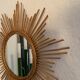 Miroir soleil rotin vintage