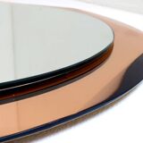 Vintage Antonio Lupi Luxor Crystal Art Mirror in Pink Copper 1950