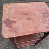 Vintage rattan and bamboo shelf with 3 levels