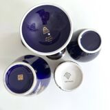 Cobalt blue vases collection, mid-century porcelain vases, vintage interior