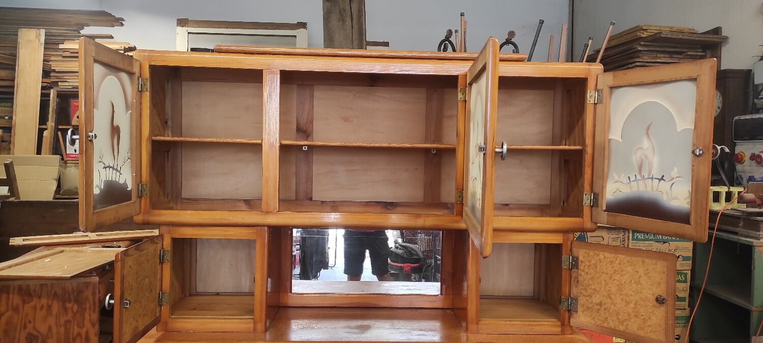 Mado vintage wooden sideboard 3 bodies Mid-century