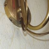 Simple Vintage Retro 1960s Gold Metal White Glass Shade 5
