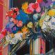 Jean-Baptiste Valadié: Blue, white and red bouquet, original signed lithograph