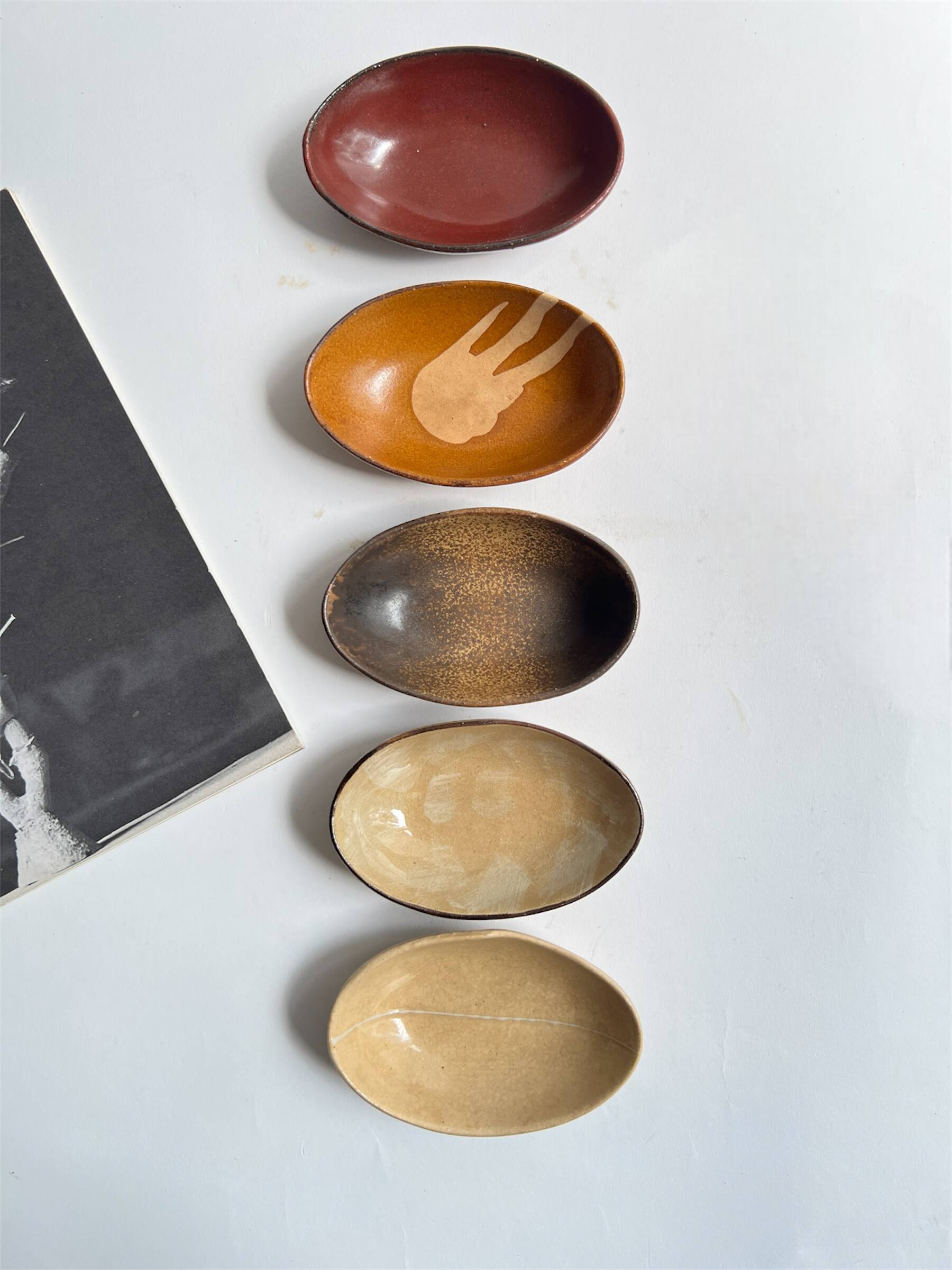 Set of 5 Japanese ceramic breakfast bowls
